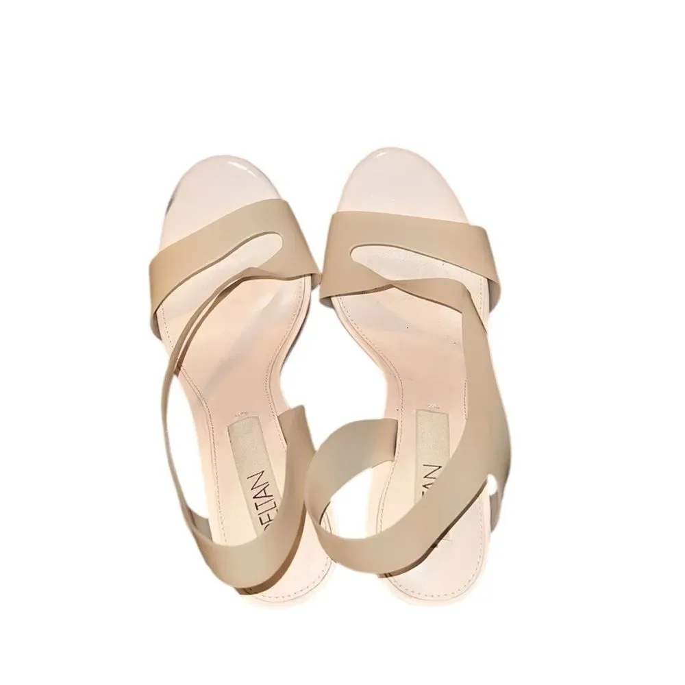 Deltan Nude Strappy Heels Size 9